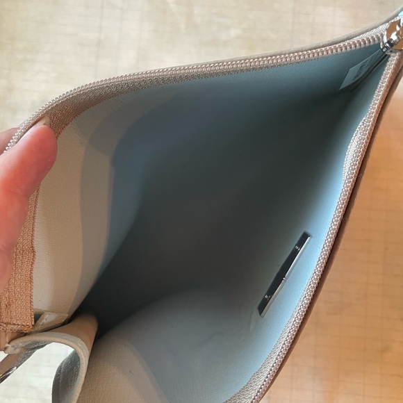 Longchamp Roseau Flat Leather Clutch in Clay